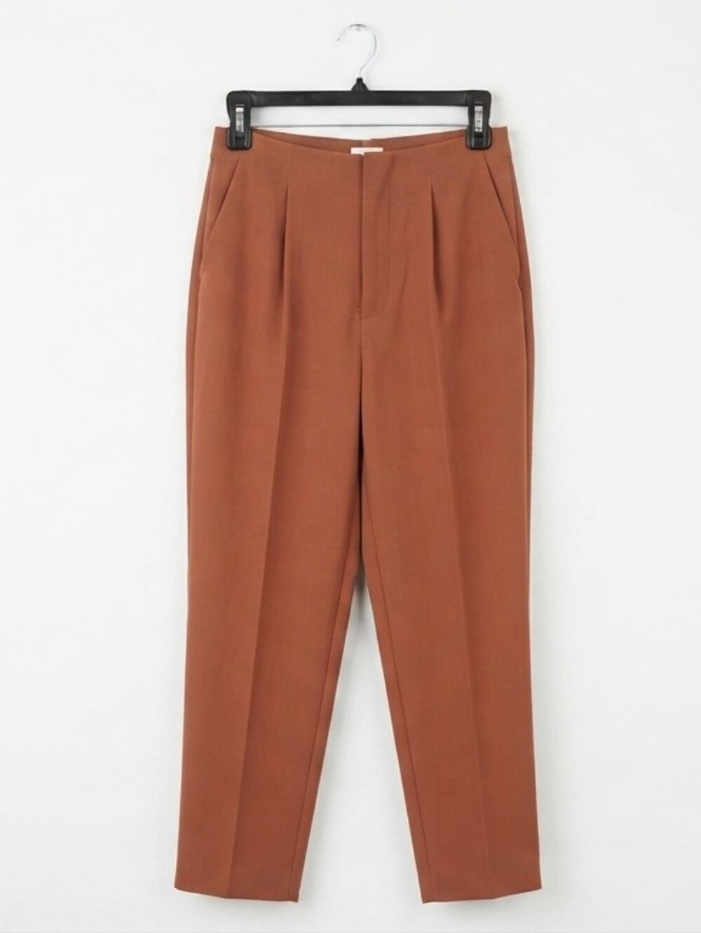 A New Day Rust Brown Pleated High Rise Pants Women's Size 2 Stretch Trousers